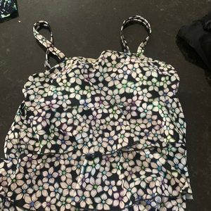 Tankini top with pretty flowers